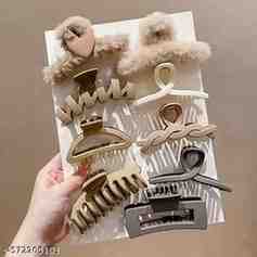 Hair claw matte big size clips claw for women and girls pack of 9